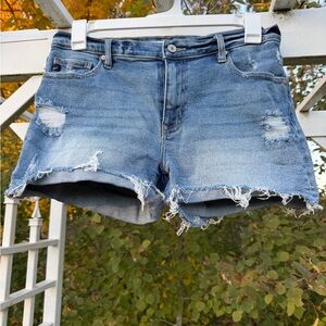 KanCan Distressed Blue Denim Shorts